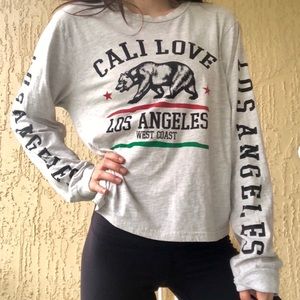 Cali Love Gray Long Sleeve Tee